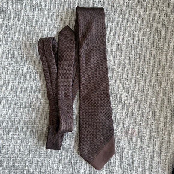 Givenchy Other - Givenchy Dark Brown Diagonal Striped Tie 100% Silk